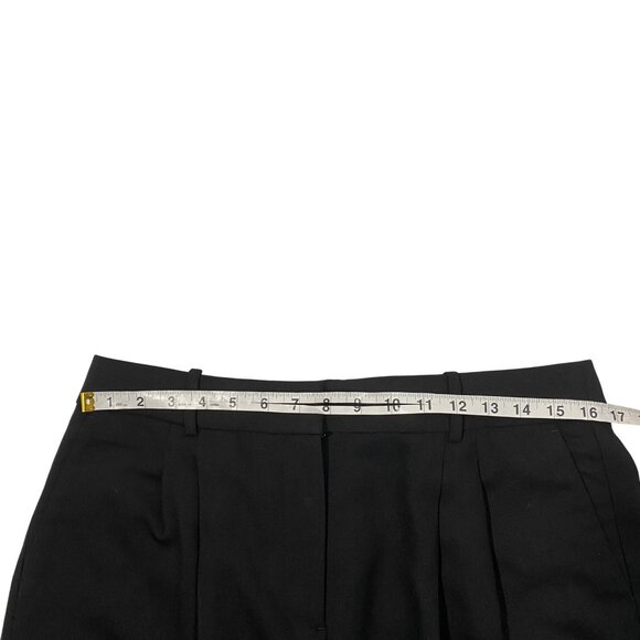 J.Crew Wide Leg cuffed Pant Size 12 Black Wool Blend Italian Fabric - Picture 9 of 13